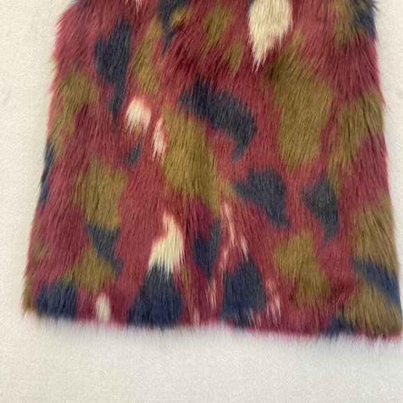 1.State Faux Fur Vest Multicolor Long Womens Small S Festival ASO Eliza Selfie - Picture 9 of 13